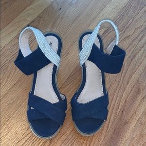 Navy blue Espadrille Heels GENTLY USED